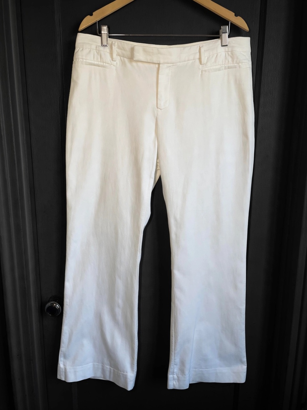 Gap Modern Boot Dress Pants 12L Long Optic White 100% Cotton 30" Inseam Work